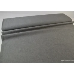 Tissu popeline coton uni tissé teint chambray coloris Noir - OEKO TEX