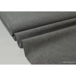 Tissu popeline coton uni tissé teint chambray coloris Noir - OEKO TEX