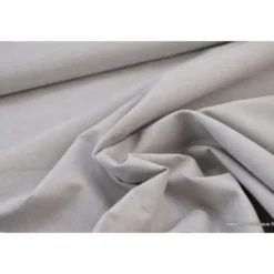 Tissu popeline coton uni tissé teint chambray coloris gris - OEKO TEX