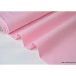 Tissu popeline coton uni tissé teint chambray rose - OEKO TEX