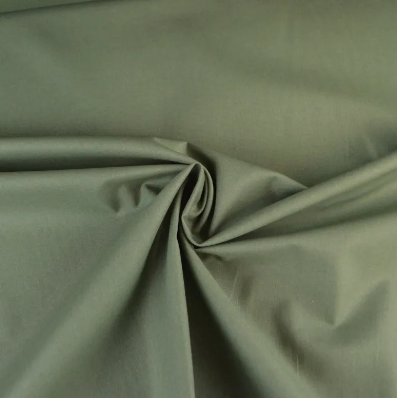 Tissu popeline coton Vert olive - OEKO TEX