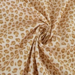 Tissu Popeline de coton Balzac motif léopard beige rosé - OEKO TEX