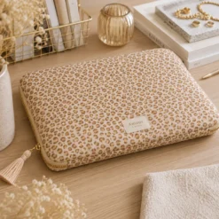 Tissu Popeline de coton Balzac motif léopard beige rosé - OEKO TEX