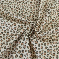 Tissu Popeline de coton Balzac motif léopard écru - OEKO TEX