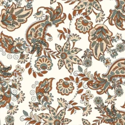 Tissu Popeline de coton Bertille motif fleurs Paisley - oeko tex