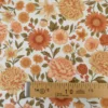 Tissu Popeline de coton Elisabeth motif fleurs abricot - OEKO TEX
