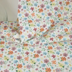 Tissu popeline de coton Ilusion motif petites fleurs multicolores