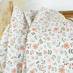 Tissu Popeline de coton Leopold motif fleurs Marsala - OEKO TEX