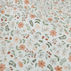 Tissu Popeline de coton Leopold motif fleurs Marsala - OEKO TEX