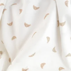 Tissu popeline de coton motif croissants fond blanc - OEKO TEX