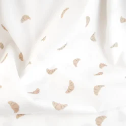 Tissu popeline de coton motif croissants fond blanc - OEKO TEX