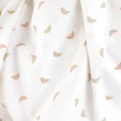 Tissu popeline de coton motif croissants fond blanc - OEKO TEX