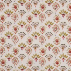 Tissu popeline de coton motif éventails floraux – Nayana – Oeko-Tex