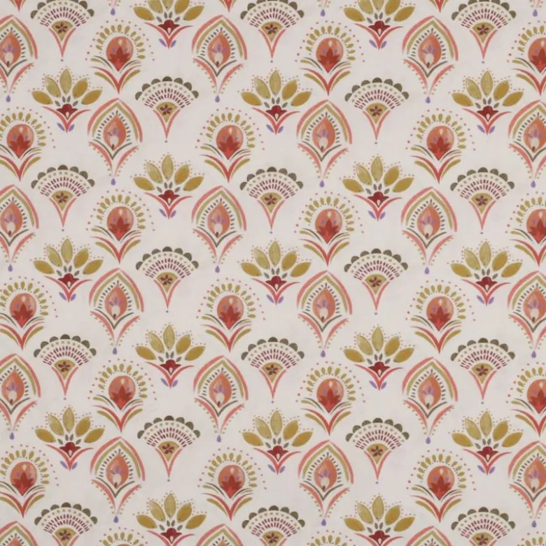 Tissu popeline de coton motif éventails floraux – Nayana – Oeko-Tex