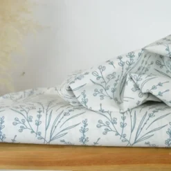 Tissu Popeline de coton motif Edith motif branches - OEKO TEX