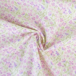 Tissu popeline de coton Poppy – motif fleurs Violettes