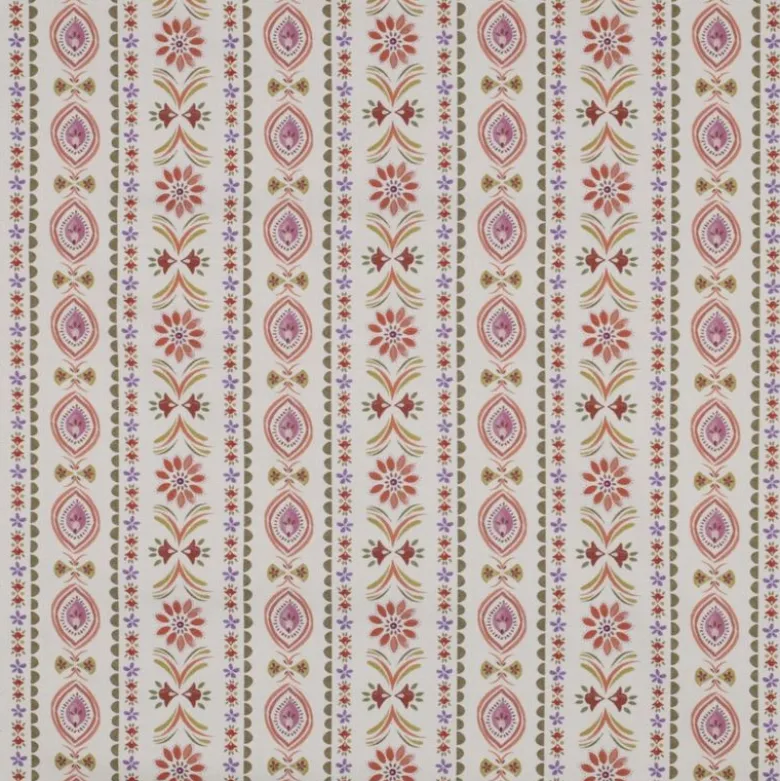 Tissu popeline de coton Poppy – motif rayures ethniques