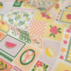 Tissu Popeline de coton Solea motif Patchwork rose - OEKO TEX