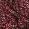 Tissu popeline de viscose Merisier - motif baies rose fond prune