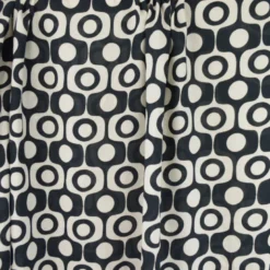 Tissu popeline de Viscose Soixante motif graphique Noir et Blanc