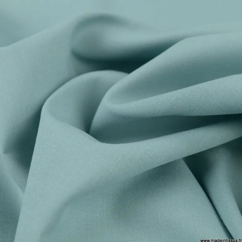 Tissu Popeline en coton Bio & OEKO TEX coloris Menthe