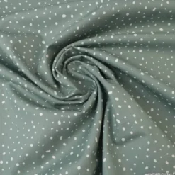 Tissu Popeline en coton Bio & oeko tex à pois fond vert céladon