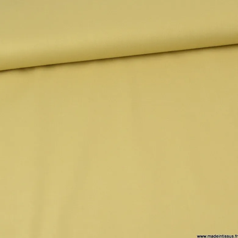 Tissu Popeline en coton Bio & OEKO TEX uni Jaune