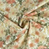 Tissu popeline Jardin Anglais Marsala et Kaki