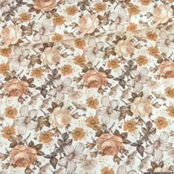 Tissu popeline Jardin Anglais Cacao
