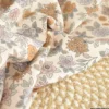 Tissu popeline Marion motif fleurs fond ecru - exclusif
