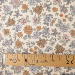 Tissu popeline Marion motif fleurs fond ecru - exclusif