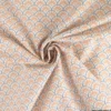 Tissu popeline motif écailles bleu et camel - exclusif