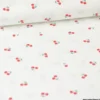 Tissu Popeline motifs Cerises fond Blanc - OEKO TEX
