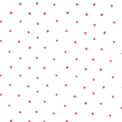 Tissu Popeline motifs fraises fond Blanc - OEKO TEX