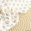Tissu popeline petites fleurs retro Camel et Paon - exclusif