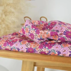 Tissu popeline Poppy motifs Fleurs Fuchsia - OEKO TEX
