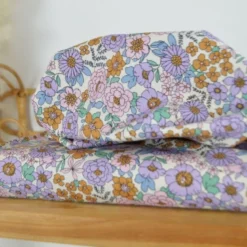 Tissu popeline Poppy motifs Fleurs Lilas - OEKO TEX