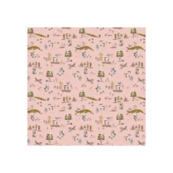 Tissu Poppy popeline Forest Living fond Rose - OEKO TEX