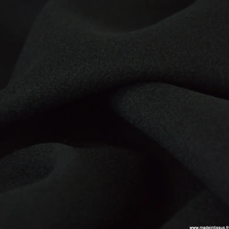 Tissu pour manteau Roberto en lainage mélangé - coloris Noir