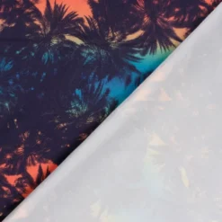 Tissu pour short de bain déperlant motif palmiers