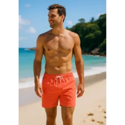 Tissu pour short de bain déperlant - Corail
