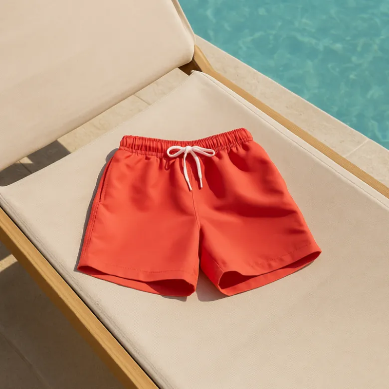 Tissu pour short de bain déperlant - Corail