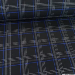 Tissu pour siège auto carreaux écossais bleu et noir