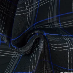 Tissu pour siège auto carreaux écossais bleu et noir