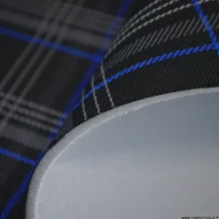 Tissu pour siège auto carreaux écossais bleu et noir