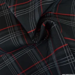 Tissu pour siège auto carreaux écossais rouge et noir