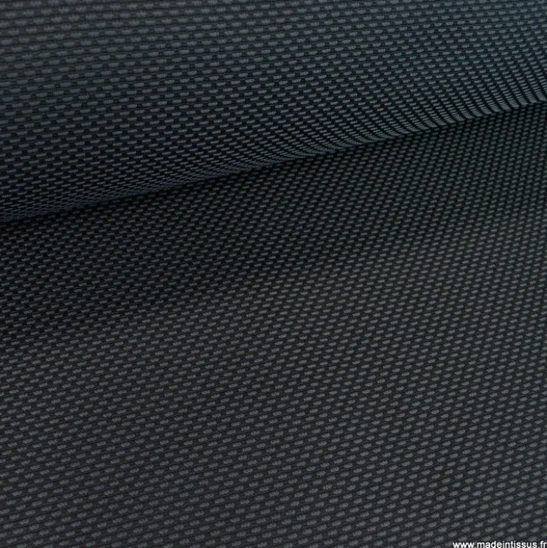 Tissu pour siège auto damier rectangulaire noir et gris