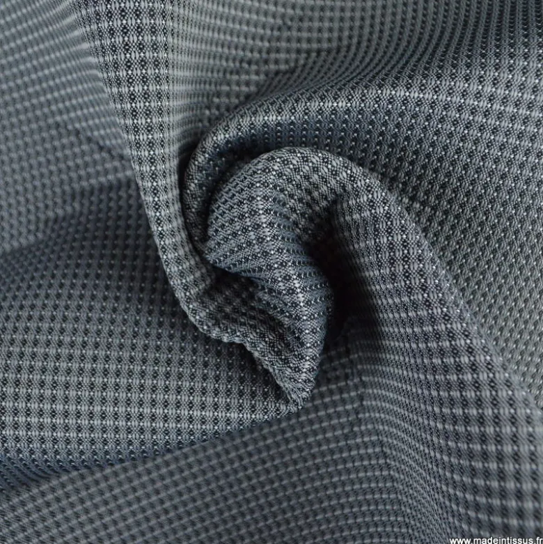 Tissu pour siège auto piqué chiné gris