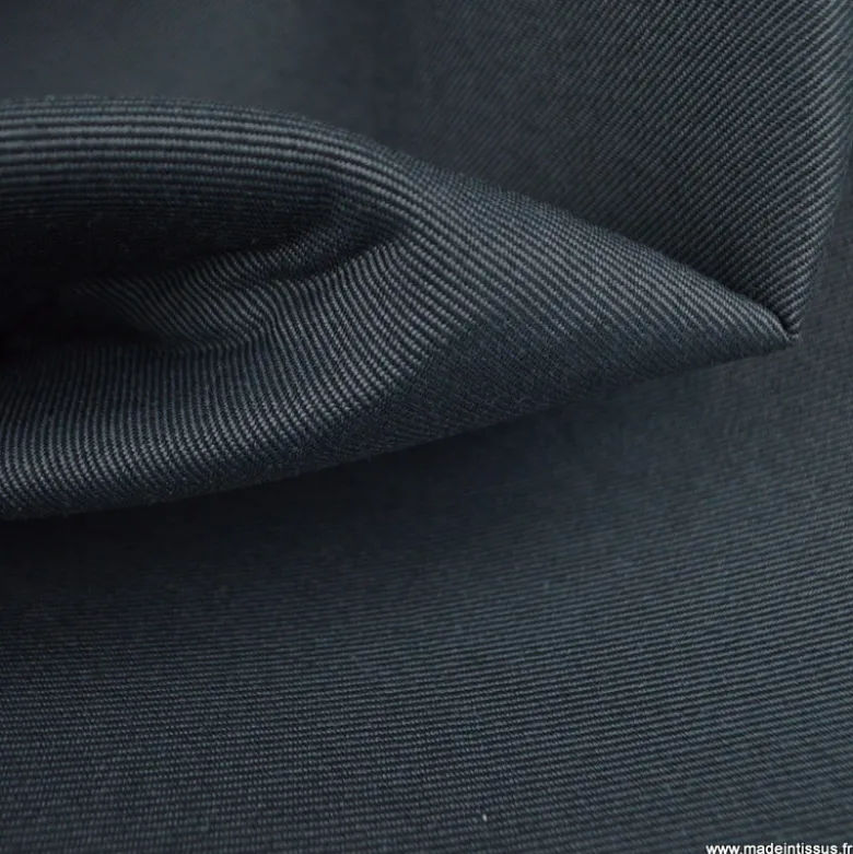 Tissu pour siège auto sergé noir et gris.