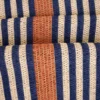 Tissu raphia naturel - Rayures marine